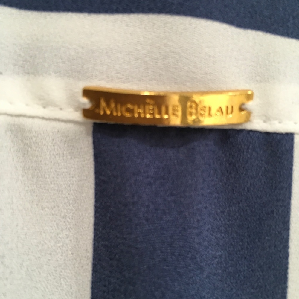 🛍 Michelle Belau Blue striped Blouse - Picture 3 of 4